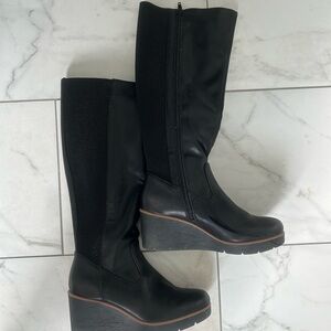 SOUL Naturalizer Black Wedge Boots